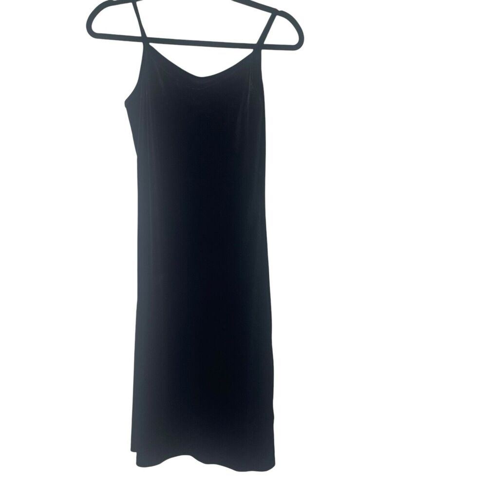 Dazy Womens Size Small Black Velvet V Neck Vampire Witchy Grunge Midi Slip Dress